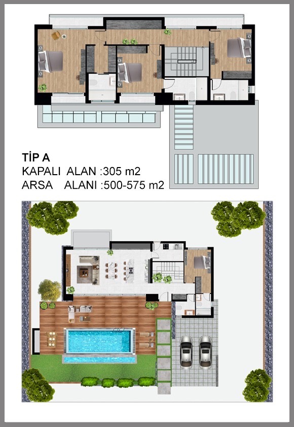 Premium Realty Cyprus 4+1 Villa with Pool and Sea View in Ozanköy, Kyrenia